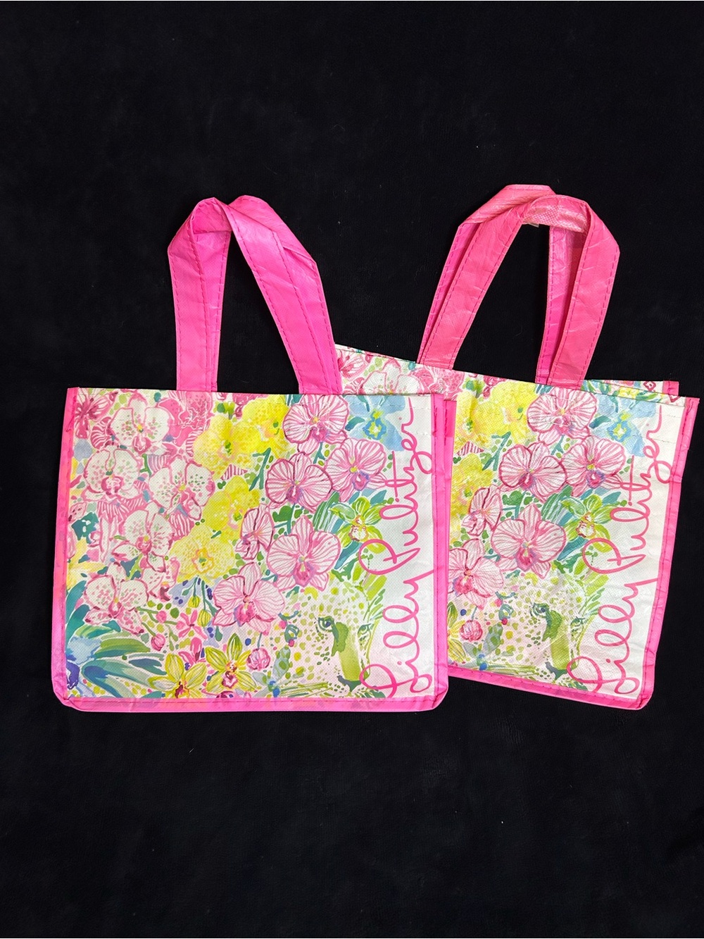 Lilly Pulitzer Pink Multi Floral Tote Pair